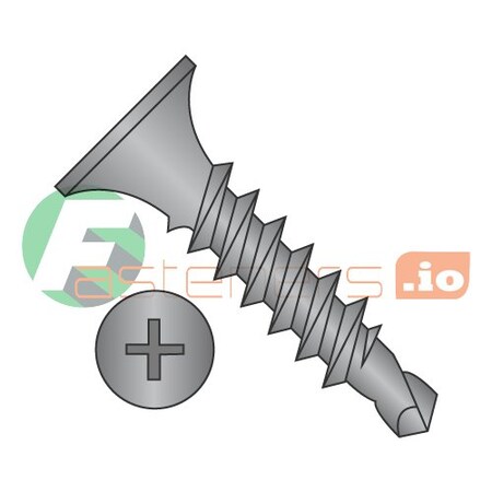 Newport Fasteners Drywall Screw, #8 x 2-1/4 in, Steel, Flat Head Phillips Drive, 2000 PK 979637